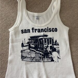 Brandy Melville White San Francisco Tank Top